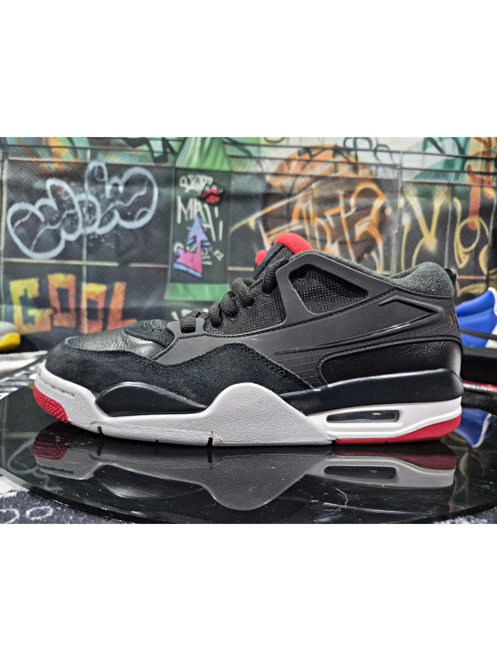 Jordan Air Jordan 4 RM Bred Low Top Basketball Shoes Black/Red "BRED" FQ7939-061